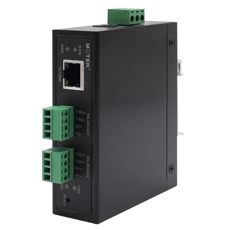 10/100M to 2 Ports RS-485/422 Serial Device Server - UOTEK